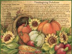 a thanksgiving postcard with pumpkins and sunflowers