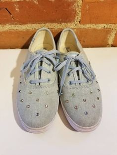 "++ KEDS SNEAKERS ++ Denim blue sneakers Lace up Rhinestone studs Size 8 In wonderful, gently used condition - a few slight scuffs  Measurements: heel to toe exterior: 10\" ball: 3.25\" Let's be friends! Instagram: @TheGirlSailYes @Covet.Vintage Facebook: www.facebook.com/TheGirlSaidYesVintage www.facebook.com/CovetCincinnati    29" Casual Rhinestone Sneakers For Spring, Casual Sneakers With Rhinestones And Round Toe, Casual Low-top Sneakers With Rhinestones, Casual Sneakers With Rhinestones For Streetwear, Keds Sneakers, Denim Sneakers, Friends Instagram, Shoes Blue, Sperry Sneaker