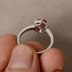 This is a gorgeous handmade creation. Its beauty is its simplicity & Elegance. The 7mm round cut Lab ruby is crafted in solid sterling silver and with rhodium plated. All item is sent in a beautiful gift box You can realize more lovely stuff clicking the link https://www.etsy.com/shop/knightjewelry?refshopsection_shophome_leftnav Please leave the correct address and you phone number for delivering successfully. 14k White Gold Ruby Ring With Halo Setting, Elegant White Gold Ruby Ring, Elegant Promise Ruby Ring With Halo Setting, Elegant Round Ruby Promise Ring, Silver Birthstone Ring In 14k White Gold For Gift, Elegant Brilliant Cut Ruby Ring Gift, Modern Sterling Silver Rings With Round Cut, White Gold Ruby Ring In Platinum, Elegant Brilliant Cut Ruby Ring