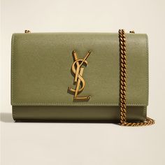 Saint Laurent "Kate" Crossbody Bag In Calf Leather. Bronze Hardware. Adjustable Crossbody Strap, 12"-21" Drop. Can Be Worn On The Shoulder Or Across The Body. Flap Top With Iconic Ysl Signature Medallion; Magnet Snap Closure. Interior, One Slip Pocket. 100% Calfskin Leather. 4.9"H X 7.8"W X 1.9"D. Item Weight, Approx. 1.2 Lbs. Made In Italy. For Other Bags Only Monogram Is Made In Italy But This Bag Is Made In Italy As Seen In Description. This Is Very Beautiful Can Be Passed To Generations. Col Elegant Bags With Logo, Crossbody Ysl, Ysl Camera Bag, Ysl Crossbody, Ysl Kate, Small Messenger Bag, Saint Laurent Bags, Dream Bags, Bronze Hardware