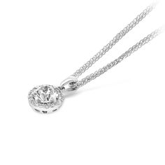 Surprise the one you adore with this Classic Halo Diamond Pendant Necklace. Crafted in 18K white gold, the shimmering pendant showcases a classic brilliant cut round diamond - artfully set to enhance size and sparkle - wrapped in a pave-lined diamond halo. This radiant look is one she'll turn to often, every day, and on special occasions. An amazing and thoughtful anniversary gift for your loved one.
0.73 Classic diamond pendant set in 18K White gold
Center Diamond: 

Weight: 0.64 Gold Flower Design, Diamond Pendant Set, Diamond Pendant Sets, Gold Link Chain, Pave Pendant, Feather Pendant, Diamond Star, Ball Pendant, Tennis Bracelet Diamond