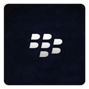 the blackberry logo is shown in white on a black background