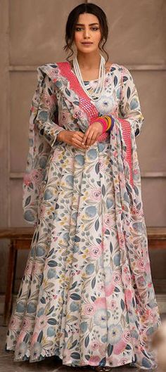 Multicolor color Gown in Art Silk fabric with Mirror, Printed work Multicolor Floor-length Kurta With Sheer Dupatta, Multicolor Digital Print Traditional Drape Dress, Multicolor Digital Print Dress With Traditional Drape, Multicolor Traditional Drape Dress With Digital Print, Multicolor Dress With Digital Print And Traditional Drape, Multicolor Digital Print Maxi Sets, Bollywood Saree Dress With Digital Print, Multicolor Maxi Length Digital Print Sets, Multicolor Maxi-length Digital Print Sets