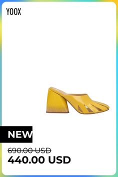 Square heel, Solid color, Open toe , Color: Yellow , Size: 6 Mule Clogs, Fashion And Design, Open Toe, Clogs, Solid Color, Size 6, Yellow, Heels, Leather