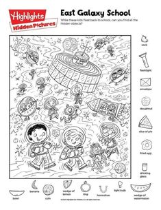 Space Craft Night Poster | Hidden Picture Puzzles