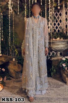 SHIRT          👉ORGANZA  DUPATTA    👉NET  TROUSER   👉MALAI *EMBROIDERY DETAILS* FRONT EMBROIDERED *with addawork & handwork* NECK LACE EMBROIDERED *measurment 2.5 yard* FRONT BORDER EMBROIDERED *with attached pearls* BACK  EMBROIDERED BACK BORDER EMBROIDERED SLEEVES EMBROIDERED *with handwork* SLEEVES BORDER EMBROIDERED *with attached pearls* DUPATTA EMBROIDERED *with 4 side embroidered border and with attached pearls* - Gala on Ada work on organza fabric. - Front Body on net Embrioded. - Bac Semi-stitched Dabka Pant Set For Wedding, Eid Wedding Pant Set With Dabka, Traditional Wedding Pant Set With Chikankari Embroidery, Wedding Pant Set With Dabka For Eid, Wedding Pant Set With Dabka Work For Eid, Pant Set With Dabka Work For Wedding On Eid, Fitted Floor-length Pant Set For Eid, Eid Pant Set With Resham Embroidery For Wedding, Traditional Wedding Pant Set With Dabka Work