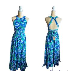 Abel The Label Anthropologie Rumi Maxi Dress Nwt Blue Green Sexy Back Anthropologie Maxi Dress, Gorgeous Maxi Dresses, Anthropologie Dress, Rumi, Anthropologie Dresses, Types Of Fashion Styles, Women's Fashion Dresses, Women's Dresses, The Label