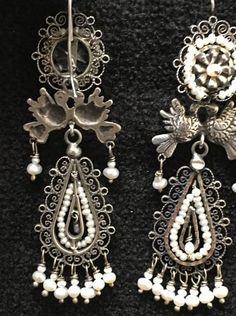 Festive Ceremonial Filigree Earrings, Antique Metal Filigree Earrings, Mexican Filigree Earrings, Artisan Dangle Filigree Earrings, Outfit Mexicano, Bohemian Bronze Filigree Earrings, Roxy Women, Mexican Jewelry, Filigree Earrings