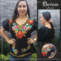 This handmade Mexican shirt has been embroidered with beautiful colorful flowers. It will look great with any color skirt or pants. It has short sleeves and a scoop neckline. This is a nice comfortable casual cotton shirt. It is perfect as a gift for a friend or someone special. About Our Items: Each one of our items is handmade/hand woven by Indigenous communities of Chiapas and Oaxaca in Mexico. Great care has been taken to ensure the quality and uniqueness of each item we sell. Our items are Traditional Black Shirt With Floral Embroidery, Traditional Black Tops With Floral Print, Bohemian Shirt With Multicolor Embroidery, Bohemian Short Sleeve Shirt With Floral Embroidery, Multicolor Embroidered Floral Print Short Sleeve Blouse, Multicolor Embroidered Short Sleeve Shirt, Black Floral Embroidered Tops For Festivals, Black Tops With Floral Embroidery For Festivals, Casual Multicolor Embroidered Floral Top