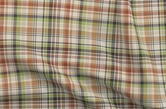 an orange and green plaid fabric