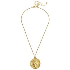 Queen Elizabeth Coin Dainty Necklace - Susan Shaw Diamond Diadem, Queen Elizabeth Ii Coin, Faith Necklace, Coin Design, Gold Coin Necklace, Latin Words, 24kt Gold, Coin Necklace, Queen Elizabeth Ii