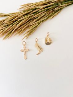 Expand your jewelry collection by adding to your necklace, bracelet, and earring sets! How to match check pic# 8 and pic #9Item Details:• This listing is for ONE(1) Charm.• Metal Type: 14K gold filled and sterling silver.Cross 27x16mmCowboy boot 15x19mmCowboy hat 12x16mmWear it 24/7 without worries.Wear it alone or pair it with your favs! Matching jewelry: Mix and Match 14k Gold Filled Charms Jewelry As Gift, Small Charms Jewelry For Gifts, Small Charms Jewelry As A Gift, 14k Gold-filled Pendant Charm For Gift, 14k Gold Filled Pendant Charm For Gift, 14k Gold Filled Pendant Charm As Gift, Small Dainty Charms Jewelry, Everyday Gold Jewelry With Dangling Charms, Dainty Small Charms Jewelry