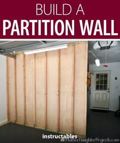 an unfinished room with the words build a partition wall