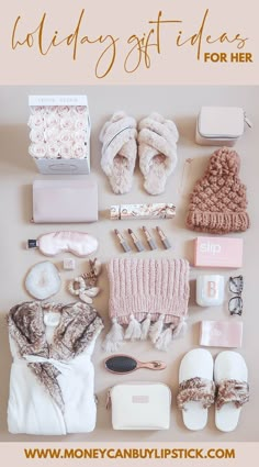 the contents of a woman's purse and shoes laid out on top of a table