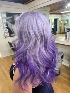 Blond And Violet Hair, Purple And Light Purple Hair, Lavender And Black Hair, White And Purple Hair, Purple And Silver Hair, Lavender Ombre Hair, Blonde Purple Hair, Lavender Hair Color Ideas, Lavender Hair Ombre