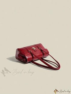 Bird in Bag - Leather Double Flap Baguette Bag Classic Rectangular Hobo Bag For Office, Classic Baguette Shoulder Bag For Shopping, Travel Baguette Shoulder Bag With Adjustable Strap, Classic Rectangular Hobo Bag, Chic Baguette Satchel For Daily Use, Classic Handheld Shoulder Bag For Daily Use, Classic Shoulder Baguette Bag, Classic Baguette Shoulder Bag, Elegant Red Baguette Bag With Large Capacity