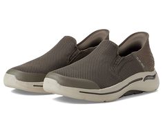 SKECHERS Performance Go Walk Arch Fit Slip-Ins - Hands Free - Men's Shoes : Taupe : Take every step in comfort and flex a sporty vibe wearing SKECHERS Performance Go Walk Arch Fit Slip-Ins - Hands Free Sneakers. Textile and synthetic upper. Textile lining and insole. Slip-on closure. Brand logo on side upper and heel. Round toe. Synthetic outsole. Imported. Measurements: Heel Height: 1 3 4 in Weight: 11 oz Platform Height: 1 in Product measurements were taken using size 9, width D - Medium. Plea Van Acker, Mens Slip On Shoes, Casual Walking Shoes, Skechers Go Walk, Mens Skechers, Mens Walking Shoes, Kids Luggage, Skechers Shoes, Walking Shoes