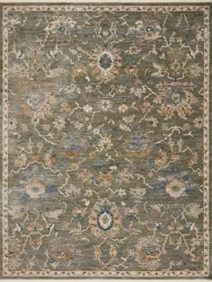 an area rug with various colors and designs