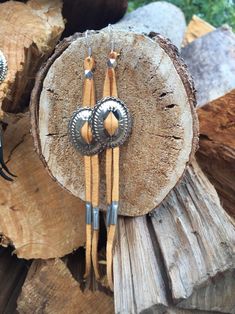 Rodeo Queen Handcrafted Leather Concho Earrings - Etsy Concho Earrings, Queen Earrings, Rodeo Queen, Deer Skin, Past And Present, Handcrafted Leather, White Sand, Earrings Etsy, Silver Beads