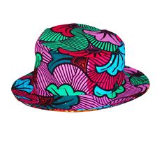 Fully reversible fedora shaped bucket hat. 22.5 inches 100% Cotton Hand wash or machine wash cold. Lay flat to dry Made in the USA Reversible Multicolor Brimmed Hat, Reversible Multicolor Bucket Hat, Reversible Multicolor Wide Brim Bucket Hat, Multicolor Reversible Wide Brim Bucket Hat, Multicolor Reversible Hat With Curved Brim, Reversible Flat Brim Bucket Hat, Reversible Multicolor Wide Brim Sun Hat, Reversible Bucket Hat, Made In The Usa