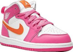 Jordans For Kids, Kids Jordan, Mid Sneakers, Sneakers Pink, Kids Jordans, Jordan 1 Mid, Flat Boots, Top Gifts, Ballet Flat Shoes