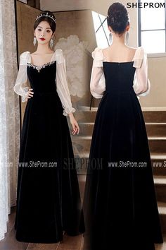 Elegant long black formal dress long sleeved adl118. Click to shop now. Free stable shipping world-wide! Formal Evening Dress With Long Sleeves, Black Long Sleeve Banquet Dress, Black Long Sleeve Dress For Banquet, Winter Long Sleeve Evening Dress, Fall Long Sleeve Dresses For Banquet, Elegant Long Sleeve Floor-length Dress For Winter Evening, Long Sleeve Evening Dress For Prom Season, Elegant Long Sleeve Floor-length Dress For Winter, Elegant Long Sleeve Floor-length Winter Dress