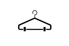 a black and white icon of a hanger