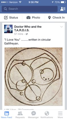 the doctor who and the ard is i love you written in circular calligraphy