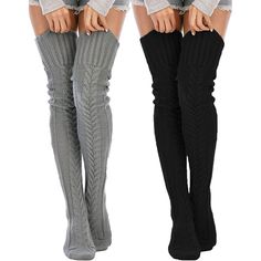 Specifications: Soft & Breathable: Being knitted by cotton and stretchy yarn, the thigh high socks for women are comfortable, soft, lightweight and breathable. ( 80% Cotton, 20% Stretchy Yarn autumn/ winter thigh highs) Different Wear Ways: The extra long socks for women are tall enough to be as the thigh socks or can be folded as over knee stockings, what is more, the knit cotton socks can be as slouch socks as well. Different wear ways, different styles! Best choice for cool/ cold weather! Kee Running Socks Women, Winter Stockings, Wool Stockings, Knee High Stockings, Over Knee Socks, Harajuku Women, Stockings Legs, Over The Knee Socks, Thigh High Socks