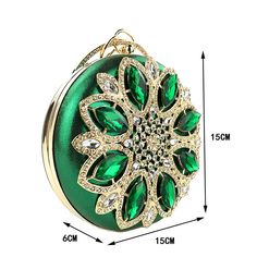 Women Round Clutch Purse Evening Bag Green Clutch Purse, Green Clutch Bag, Fancy Purses, Green Clutch, Bridal Clutch Bag, Green Clutches, Wedding Handbag, Bridal Purse, Shoulder Bags Pattern