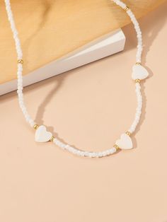 Material: Resin Color: XY-2977 Fashion Element: Love Heart/Heart Shape Style: Sweet Short Necklaces, Bead Choker Necklace, Bead Choker, Neck Chain, Trendy Necklaces, Beaded Choker Necklace, Chain Anklet, Chain Necklaces, Short Necklace