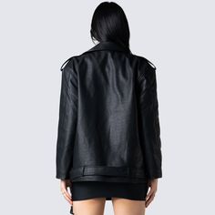 Nothing says "dominant, boss b*tch" more than a studded black vegan leather jacket, with a red inner lining 🔥 Show them who's boss, bby 😝 Rocker Style Fall Outerwear For Streetwear, Rocker Style Outerwear For Fall Streetwear, Rocker Style Long Sleeve Outerwear For Fall, Spring Rocker Style Long Sleeve Outerwear, Rocker Style Long Sleeve Spring Outerwear, Rocker Style Long Sleeve Outerwear With Zipper, Rocker Style Long Sleeve Outerwear With Zipper Closure, Fall Rocker Style Leather Jacket For Streetwear, Edgy Faux Leather Long Sleeve Outerwear