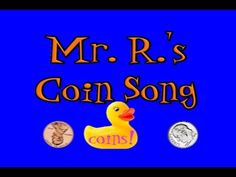 a rubber duck with coins around it and the words mr r's coin song