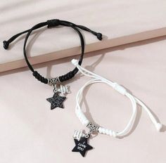 Looking for a perfect gift for your loved ones? Check out this beautiful 2 pc Couples, BFFs, Friendship bracelet features adjustable wax rope, and dangle star charm! Express your love to your partner or best friend with this exquisite piece of jewelry. #FriendshipBracelet #HisAndHers #ILoveYou #Celestial #Stars #AdjustableBracelet #BestFriendsForever #Fashion #Love #Handmade #Unbranded #Art #Fairytale #Fantasy #knotbracelet #bracelet #handmade #friendshipbracelet #friendshipbracelets #knot Cute I Love You, Couples Bracelets, Bff Jewelry, Best Friend Bracelets, Rope Bracelets, Bracelet Sets, Friend Bracelets, Couple Jewelry, Star Bracelet