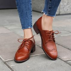 Shop Brown Women's Office Lace up Hollow out Wingtip Oxford Shoes color Brown for Anniversary, Going out, Hanging out with worldwide Free shipping & Free return. Women's Oxford Shoes, Blue Satin Heels, Zebra Print Shoes, Navy Blue Wedding Shoes, Royal Blue Wedding Shoes, Navy Wedding Shoes, Kitten Heel Wedding Shoes, Cheetah Print Shoes, Oxford Shoes Heels