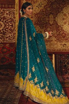 Mehr Bano – Zaaviay Global Punjabi Design, Teal And Mustard, Embroidery Suits Punjabi, Suits Punjabi, Shadi Dresses, Desi Wedding Dresses, Pakistani Fashion Party Wear, Fancy Wedding Dresses, Bridal Dress Fashion