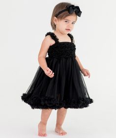 She'll be sure to have an extra spring in her twirl with this precious princess petti dress. Certain to feel like the princess she is, she's sure to light up at the sight of this fluffy, fancy creation. Black Kids Dress, Designer Black Dress, Puff Dress, Cocktail Attire, Black Tulle, Black Kids, The Princess, Toddler Dress, Kids' Dresses