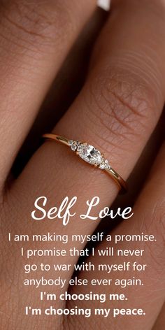 I am making myself a promise.  
I promise that I will never go to war with myself for anybody else ever again. 
I'm choosing me. I'm choosing my peace.💕
Get this perfect gift for yourself and your loved ones! Giving A Promise Ring Ideas, Choosing Peace, Christmas Game Ideas, Peace Ring, Peace Heart, Choosing Me, Ring My Bell, Girlfriend Quotes, Oval Cut Ring