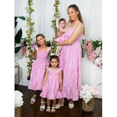 Indulge in the charm of coordinated fashion with the Women's a delightful ensemble designed for moms and their little ones, this matching set lets you share moments of elegance with your mini-me in a timeless and feminine floral design. Elevate your mommy-and-me style with the. Share moments of coordinated fashion and create lasting memories in style and elegance. Size: 2XL.  Color: Pink.  Gender: female.  Age Group: adult. Cute Pink Smocked Dress, Pink Tiered Smocked Dress With Smocked Back, Pink Flowy Dress With Smocked Cuffs, Pink Matching Dresses For Spring, Casual Pink Tiered Smocked Dress, Pink Smocked Dress For Daywear, Pink Tiered Smocked Dress For Garden Party, Pink Tiered Smock Dress, Pink Cotton Sundress With Smocked Back