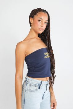 Our best-selling Tube Top is a must have for your college closet! Made with a double layer of ultra soft cotton spandex. SIZING AND DETAILS Sizing: XS-XXL Form fitting 95% Cotton, 5% Spandex Screenprint or embroidered logo application P.S. We’d love to see you repping this style! Make sure to tag us (@hypeandvice) to be featured :) College Closet, Logo Application, University Of Michigan, Large White, Tube Top, Cotton Spandex, Vintage Looks, Double Layer, See You