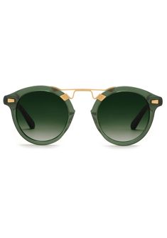 STL II | Bottle Green + Zulu 24K Handcrafted, luxury, green Acetate KREWE Michael Phelps Sunglasses Krewe Sunglasses, Luxury Eyeglasses, Everyday Uniform, Iron Balcony, New Orleans French Quarter, Sold Out Sign, Green Gradient, Round Frames, Heart Face Shape