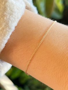 ⚒️ Handcrafted ⚒️ Estimated Ship Date: 5 Dainty 14k Gold Jubilee Chain Bracelet, Dainty Gold Bracelet With Diamond Cut For Everyday, Minimalist 14k Gold Bracelet With Diamond Cut, Timeless Diamond Cut Chain Bracelet Gift, Timeless Diamond Cut Chain Bracelet As Gift, Everyday Tarnish Resistant Yellow Gold Sterling Silver Bracelet, 14k Yellow Gold Filled Bangle Chain Bracelet, 14k Gold Diamond Cut Bracelet For Everyday, Delicate 14k Gold Curb Chain Jewelry