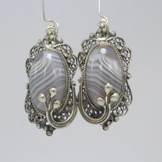 "Armenian Natural Lace Agate Silver jewelry Set - Vintage Style Ring Earrings Pendant, Agate Woman's Jewelry, Crystal Gemstone Jewelry Set Author's design Handmade Agate is unique. No other precious, semi-precious or ornamental stone can boast of such a number of types, species, subspecies and families. At the same time, any agate pleases the eye, warms the soul, captivates the mind. Ahates - Greek for \"happy\" Colored stones are still considered a successful find - what can we say about the ti Elegant Handmade Agate Earrings, Bohemian Agate Earrings For Pierced Ears, Bohemian Agate Earrings For Gift, Bohemian Agate Earrings Gift, Nickel-free Agate Bohemian Earrings, Nickel-free Bohemian Agate Earrings, Elegant Nickel-free Chalcedony Jewelry, Bohemian Round Agate Earrings, Silver Bohemian Agate Earrings