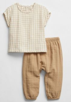 Gauze Outfit, Textured Outfit, Brown Gingham, Train Up A Child, Baby Girl Outfit, Family Shoot, Baby Trend, Clothing Trends, Kids Store