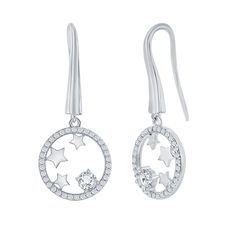 Complete your look with the star-studded style of this sterling silver Argento Bella circle drop earrings. Complete your look with the star-studded style of this sterling silver Argento Bella circle drop earrings.Click on this JEWELRY & WATCHES GUIDE to learn about fit, styles, materials and more! Length: 1.20 in. Backings: French wire Nickel free Metal: sterling silver Plating: gold tone Finish: textured Packaging: boxedSTONE DETAILS Stone type: cubic zirconia Total weight: 2 ct. Center stone s French Wire, Star Earrings, Cubic Zirconia, Jewelry Watches, Gold Tones, Jewelry Earrings Dangle, Dangle Earrings, Jewelry Earrings, Personalized Items