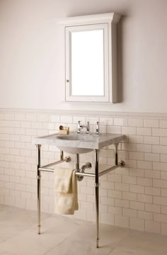 a bathroom sink sitting under a mirror next to a window