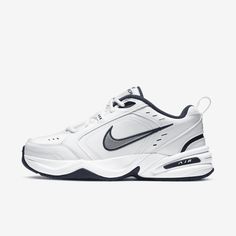 Nike Air Monarch IV sets you up for working out with durable leather on top for support. Lightweight foam teams up with Nike Air cushioning for comfort in every stride. Nike Monarch, Mens Gym Shoes, Air Monarch Iv, Nike Air Monarch Iv, Nike Air Monarch, Men's Workout, Mens Training Shoes, Hype Shoes, Workout Shoes