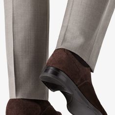 A timeless style crafted for a modern aesthetic, these classic brown Oxfords are made in Italy from Italian calf suede in a flexible Blake stitch, and feature full leather lining and sole. Timeless Brown Cap Toe Loafers, Semi-formal Suede Shoes With Goodyear Welt, Luxury Brown Oxfords For Business Casual, Semi-formal Suede Wingtip Leather Shoes, Semi-formal Suede Dress Shoes With Moc Toe, Suede Moc Toe Dress Shoes With Goodyear Welt, Fitted Brown Suede Leather Shoes, Semi-formal Dress Shoes With Suede Lining, Elegant Brown Loafers With Goodyear Welt Construction