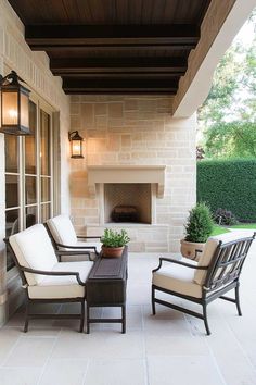 50+ Creative Covered Patio Ideas Attached to House with Fireplace Backyard Covered Porch, Beautiful Aesthetic, Covered Porch