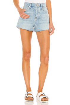 Mirrors High-Rise Shorts: This stunning Hudson Jeans Lori High Rise Short in Mirrors is the perfect addition to any summer wardrobe.Flattering Fit: The high-rise waist and raw-cut hem flatter your figure and create a stylish look.Soft and Comfortable: Made with 100% cotton, these shorts are soft and comfortable to wear all day long.Light Fading: The light fading gives these shorts a worn-in look that is both stylish and effortless.Versatile and Easy to Style: These shorts can be dressed up or do Trendy Jean Shorts For Summer, Mid-rise Bermuda Shorts With Built-in Shorts For Summer, Summer Mid-rise Bermuda Shorts With Built-in Shorts, Trendy Bermuda Shorts For Summer, Summer Mid-rise Jean Shorts With Frayed Hem, Summer Jeans With Built-in Shorts For Day Out, High Rise Cotton Bermuda Shorts For Summer, Trendy High Rise Jean Shorts For Summer, Trendy High Rise Shorts For Summer